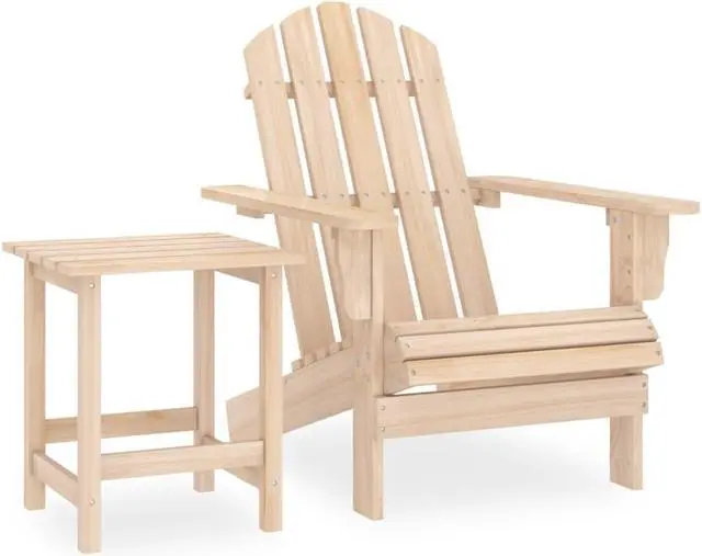 Alt view image 10 of 15 - vidaXL Patio Adirondack Chair with Table Solid Fir Wood