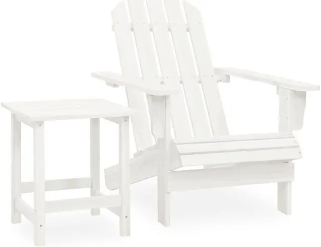 Alt view image 7 of 12 - vidaXL Patio Adirondack Chair with Table Solid Fir Wood White