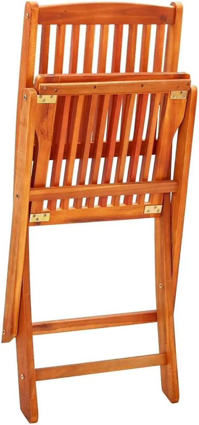 Alt view image 5 of 6 - vidaXL Solid Wood Eucalyptus Folding Patio Dining Set 3 Piece Garden Furniture