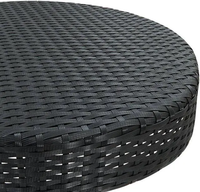 Alt view image 6 of 7 - vidaXL Patio Bar Set with Cushions 3 Piece Poly Rattan Black Garden Furniture