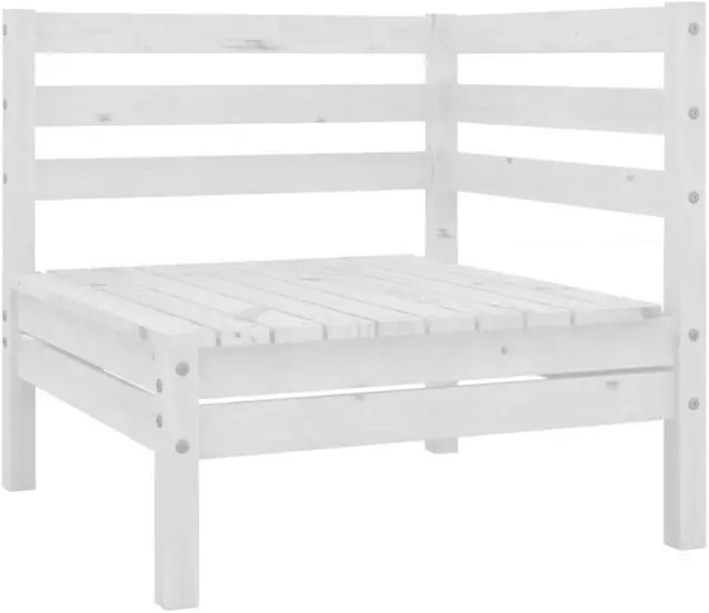 Alt view image 3 of 6 - vidaXL Patio Furniture Set 5 Piece Sectional Sofa Set Solid Wood Pine White