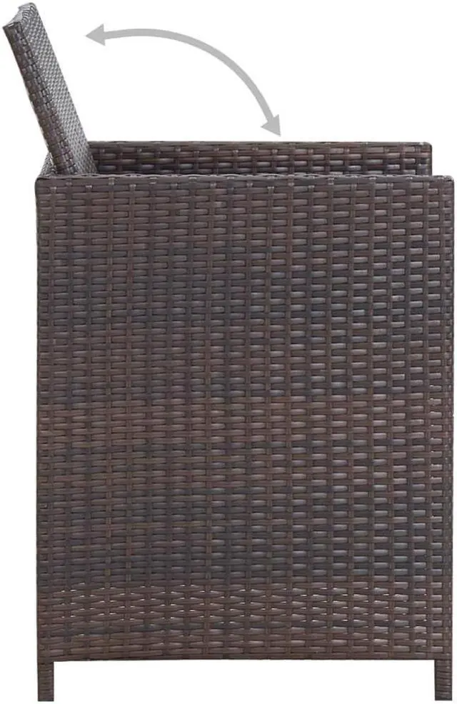 Alt view image 2 of 7 - vidaXL Patio Furniture Set Outdoor Table and Chair 13 Piece Poly Rattan Brown