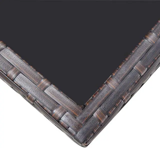 Alt view image 6 of 7 - vidaXL Patio Furniture Set Outdoor Table and Chair 13 Piece Poly Rattan Brown