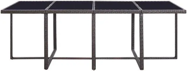 Alt view image 5 of 7 - vidaXL Patio Furniture Set Outdoor Table and Chair 13 Piece Poly Rattan Brown