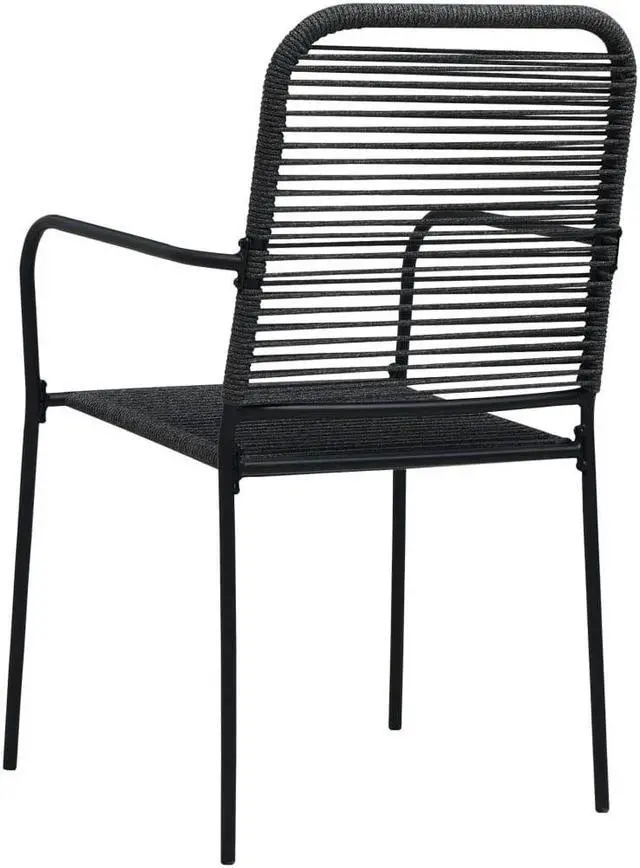 Alt view image 5 of 7 - vidaXL Patio Dining Set 5 Piece Black Glass and Steel Outdoor Garden Dinner