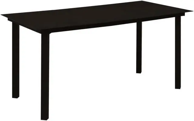 Alt view image 3 of 7 - vidaXL Patio Dining Set 5 Piece Black Glass and Steel Outdoor Garden Dinner