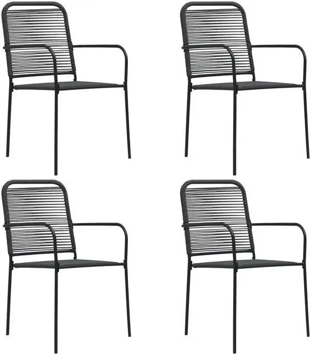 Alt view image 7 of 7 - vidaXL Patio Dining Set 5 Piece Black Glass and Steel Outdoor Garden Dinner