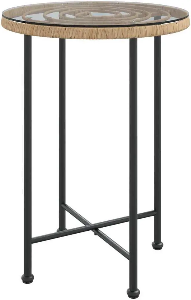 Alt view image 6 of 6 - vidaXL Bistro Set Outdoor Patio Balcony Table and Chairs Rattan Look 3 Piece