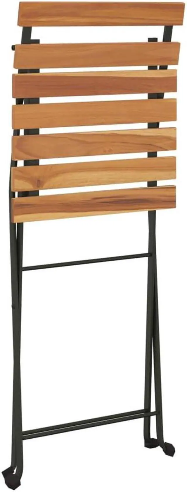 Alt view image 3 of 7 - vidaXL Bistro Set 3 Pcs Folding Bistro Table and Chair Solid Wood Teak and Steel