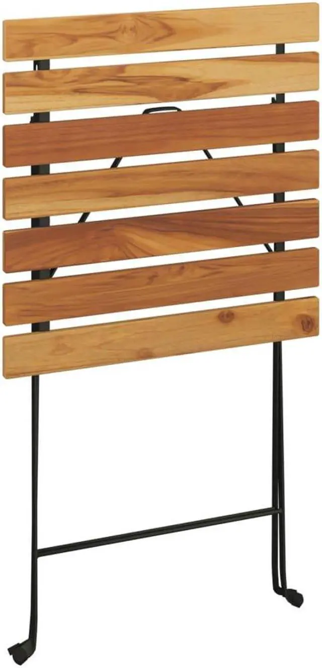 Alt view image 6 of 7 - vidaXL Bistro Set 3 Pcs Folding Bistro Table and Chair Solid Wood Teak and Steel