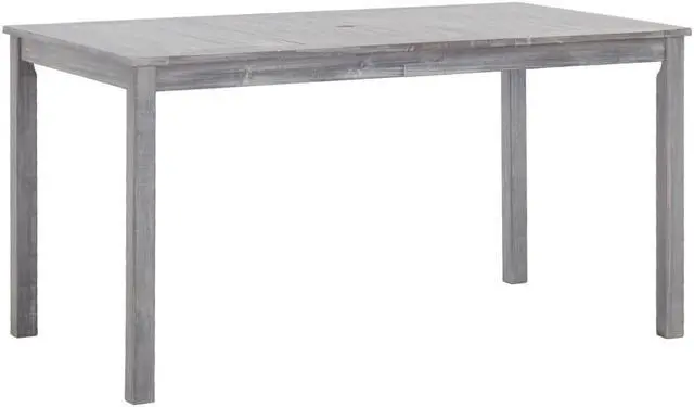 Alt view image 2 of 6 - vidaXL 5 Piece Solid Acacia Wood Patio Dining Set Gray Seating Table Chairs