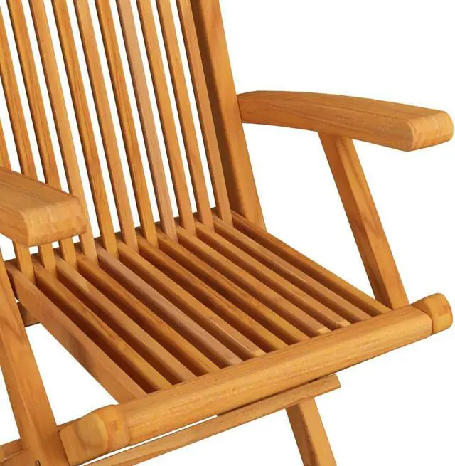 Alt view image 5 of 5 - vidaXL Solid Teak Wood Folding Patio Dining Set 9 Pieces Garden Furniture