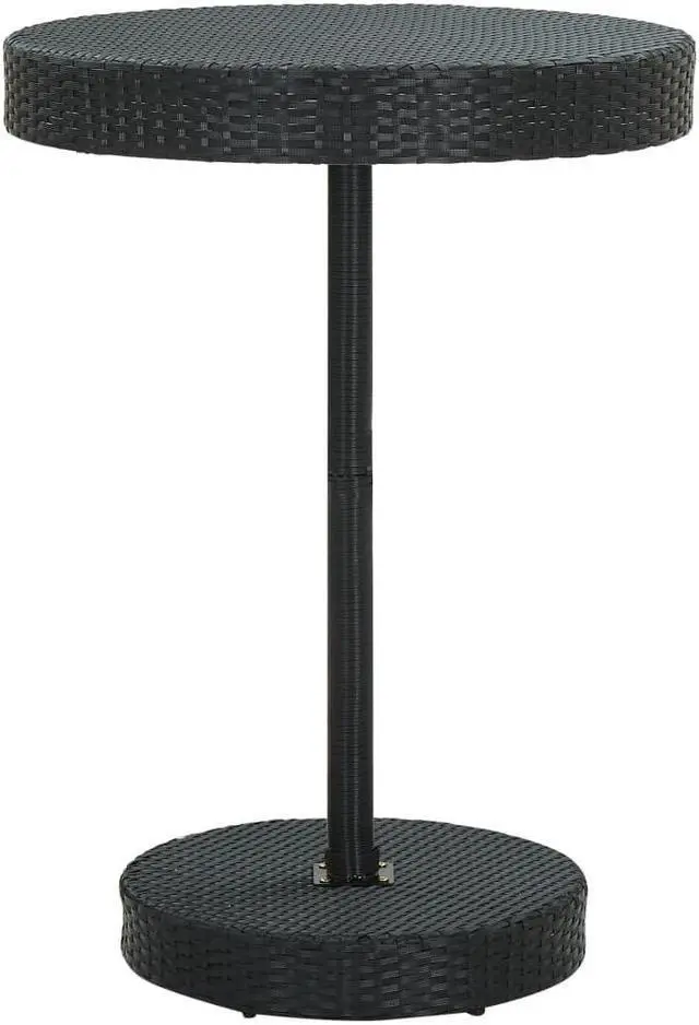 Alt view image 5 of 6 - vidaXL Patio Bar Set 5 Piece with Cushions Poly Rattan Black Garden Chair