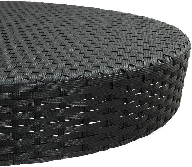 Alt view image 6 of 6 - vidaXL Patio Bar Set 5 Piece with Cushions Poly Rattan Black Garden Chair