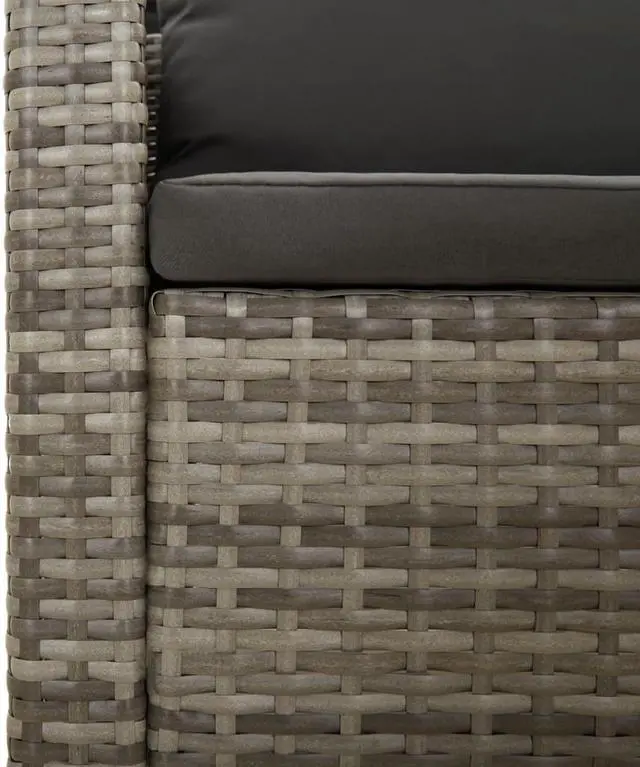 Alt view image 6 of 6 - vidaXL Patio Furniture Set 8 Piece Sofa Set with Cushions Gray Poly Rattan