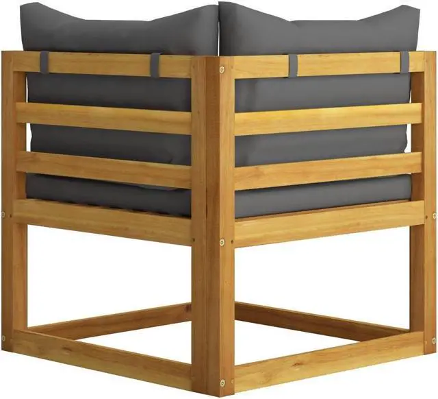 Alt view image 5 of 7 - vidaXL Solid Acacia Wood Patio Lounge Set with Cushion 6 Pieces Outdoor Garden