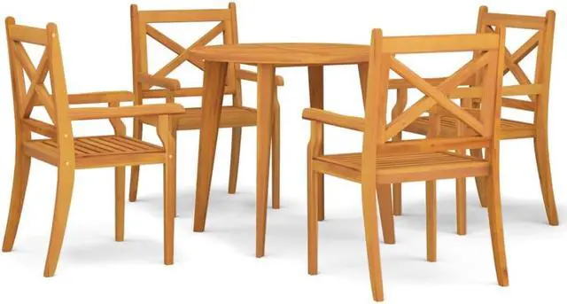 Alt view image 2 of 6 - vidaXL Patio Dining Set 5 Piece Patio Table and Chair Set Solid Wood Acacia