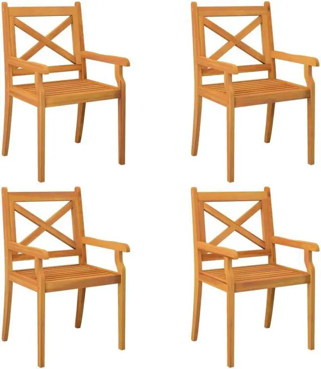 Alt view image 6 of 6 - vidaXL Patio Dining Set 5 Piece Patio Table and Chair Set Solid Wood Acacia