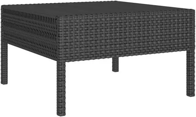 Alt view image 3 of 6 - vidaXL Patio Lounge Set 5 Piece Sectional Sofa for Outdoor Poly Rattan Black