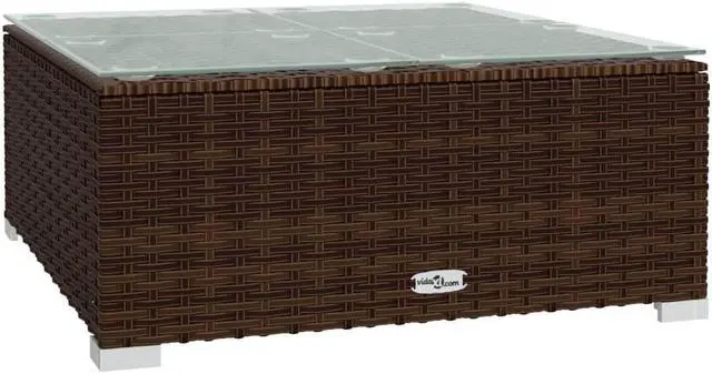 Alt view image 6 of 6 - vidaXL Patio Lounge Set Outdoor Sectional Sofa Set 10 Piece Poly Rattan Brown