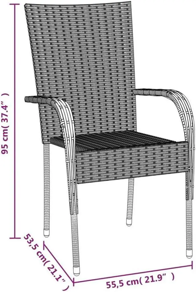 Alt view image 4 of 6 - vidaXL Patio Dining Set 5 Piece Rattan Patio Conversation Set Brown Poly Rattan