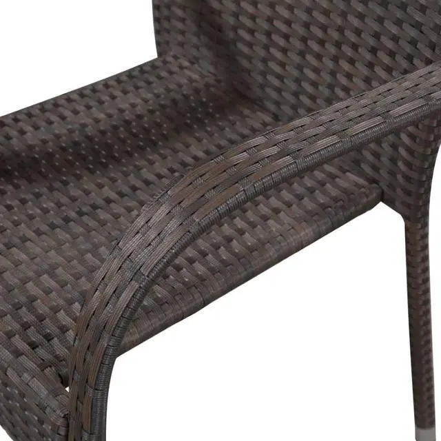 Alt view image 5 of 6 - vidaXL Patio Dining Set 5 Piece Rattan Patio Conversation Set Brown Poly Rattan