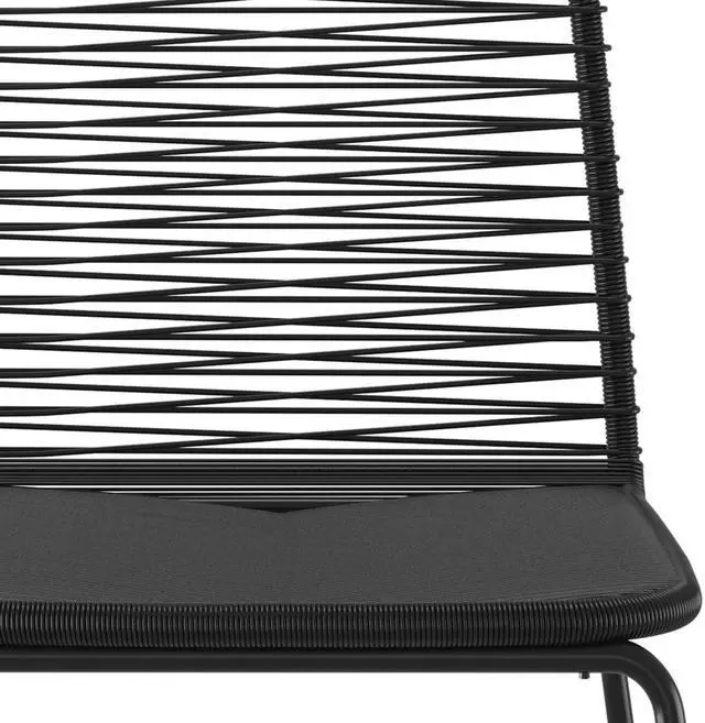 Alt view image 5 of 6 - vidaXL Patio Dining Set 5 Piece Outdoor Rattan Wicker Table and Chair Set Black