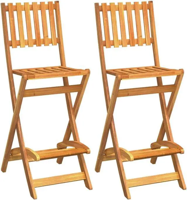 Alt view image 3 of 6 - vidaXL Bistro Set 3 Piece Patio Set Bistro Table and Chair Solid Wood Acacia