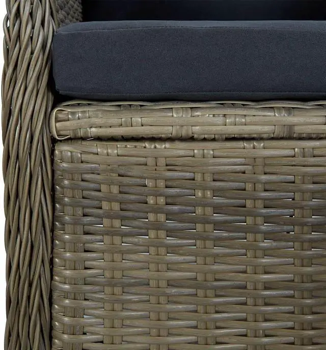 Alt view image 6 of 6 - vidaXL Patio Dining Set 7 Piece Rattan Patio Conversation Set Brown Poly Rattan