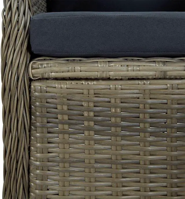 Alt view image 6 of 6 - vidaXL Patio Dining Set 5 Piece Rattan Patio Conversation Set Brown Poly Rattan