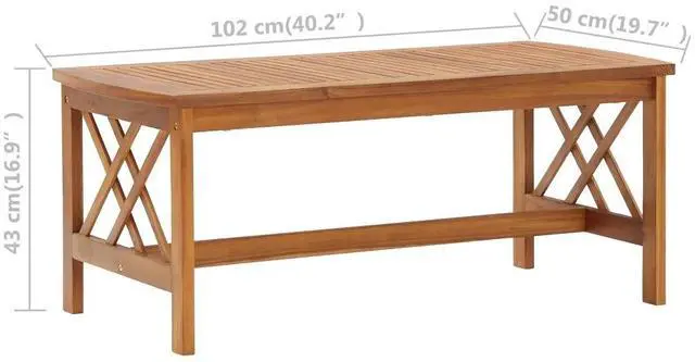 Alt view image 4 of 7 - vidaXL Patio Furniture Set 4 Piece Bench Seat with Table Solid Acacia Wood