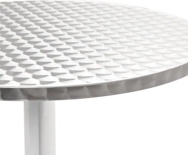 Alt view image 12 of 12 - vidaXL Bistro Table Outdoor Side Table Garden Porch Furniture Aluminum Silver