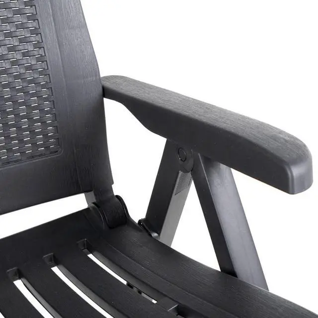 Alt view image 16 of 16 - vidaXL Outdoor Recliner Chairs 2 Pcs Patio Reclining Chair Plastic Anthracite