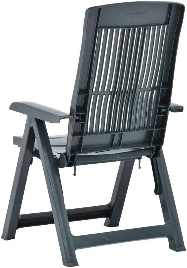 Alt view image 16 of 18 - vidaXL Outdoor Recliner Chairs 2 Pcs Reclining Chair with Armrest Plastic Green