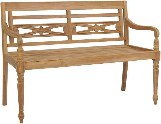 Alt view image 10 of 11 - vidaXL Batavia Bench Wooden Garden Bench Patio Loveseat for Outdoor Porch Teak