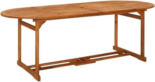 Alt view image 14 of 16 - vidaXL Outdoor Dining Table Patio Table with Umbrella Hole Solid Acacia Wood