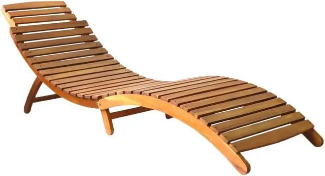 Alt view image 13 of 14 - vidaXL Patio Lounge Chair Outdoor Sunbed Folding Sunlounger Solid Acacia Wood