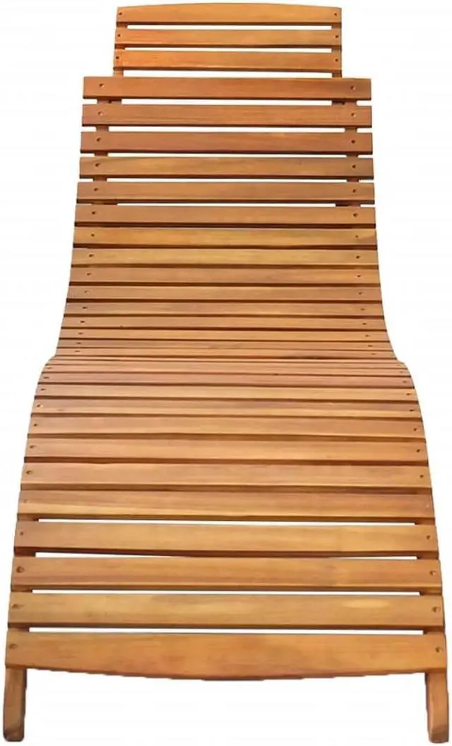 Alt view image 14 of 14 - vidaXL Patio Lounge Chair Outdoor Sunbed Folding Sunlounger Solid Acacia Wood