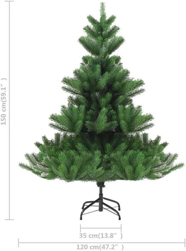 Alt view image 14 of 14 - vidaXL Nordmann Fir Artificial Christmas Tree Green 59.1"
