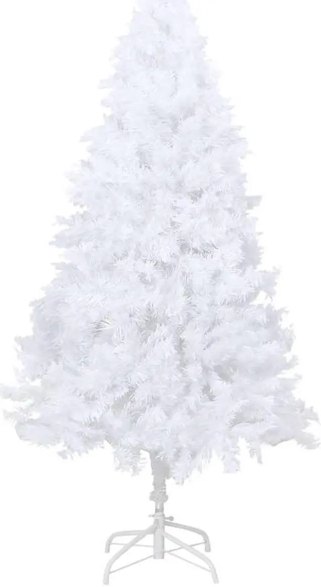 Alt view image 14 of 14 - vidaXL Christmas Tree Artificial Tree with Stand and Thick Branches White PVC