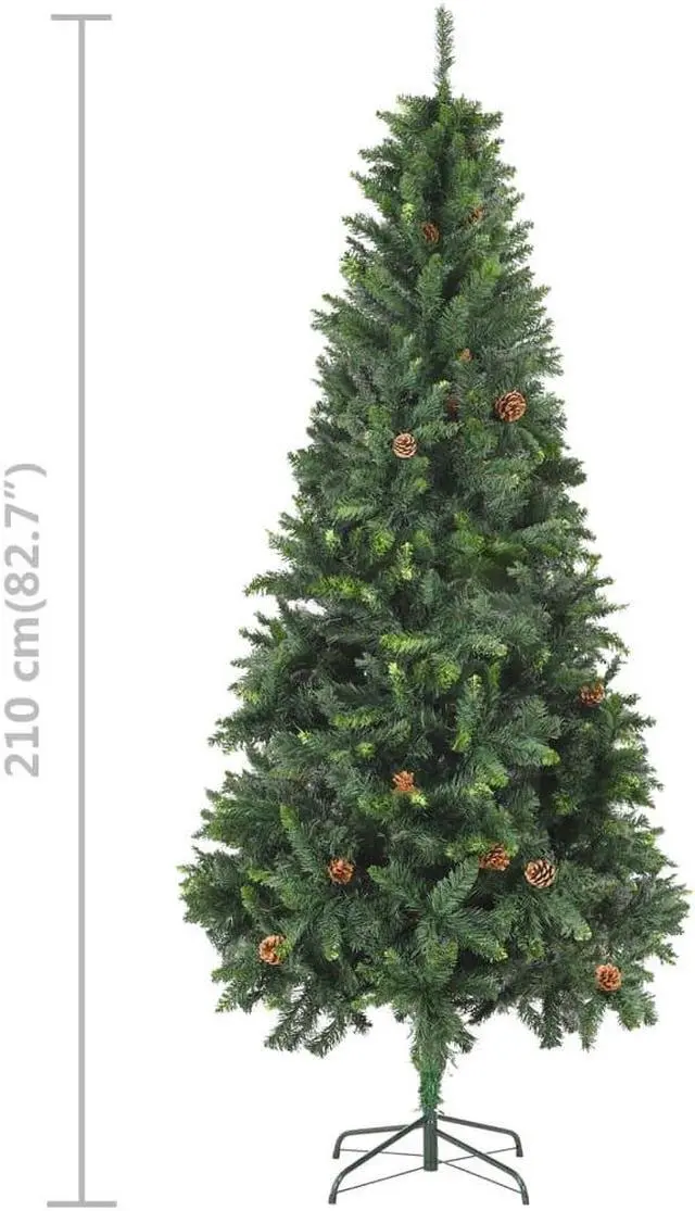 Alt view image 3 of 7 - vidaXL Artificial Pre-lit Christmas Tree with Ball Set Xmas Decoration Green
