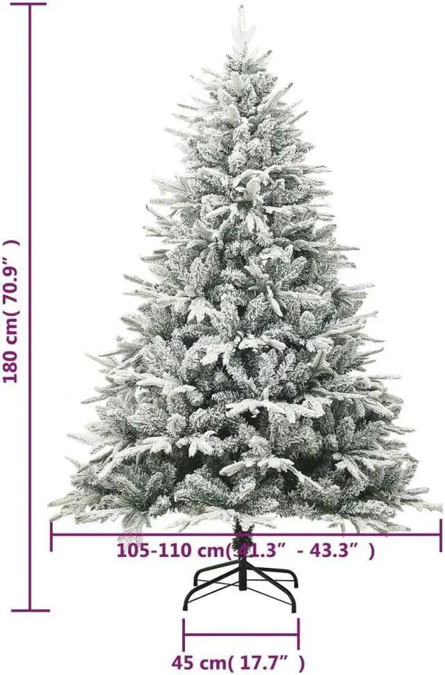 Alt view image 3 of 4 - vidaXL Christmas Tree with Flocked Snow Artificial Christmas Tree Green PVC&PE