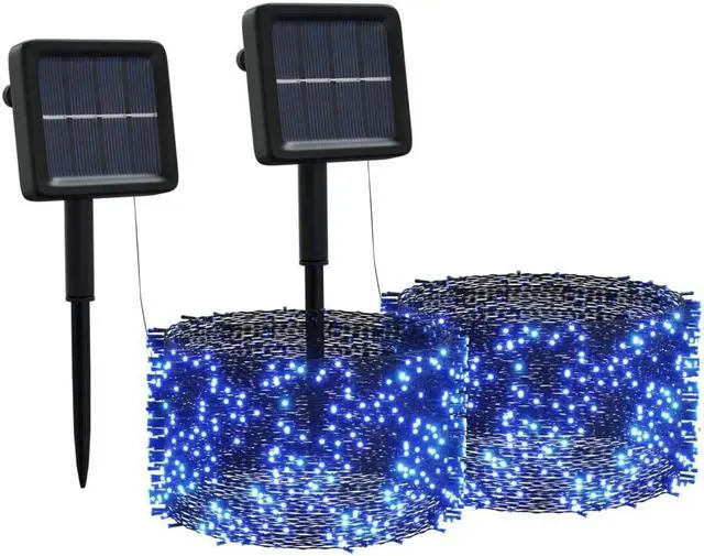 Alt view image 14 of 14 - vidaXL Solar Fairy Lights 2 Pcs Christmas LED String Lights for Party Blue