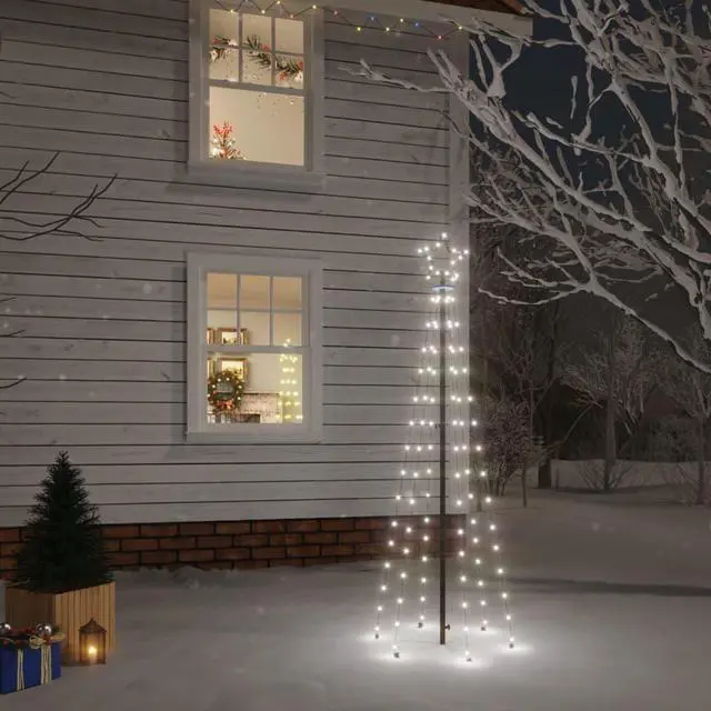 Alt view image 10 of 15 - vidaXL Christmas Tree with Spike Cold White 108 LEDs 6 ft