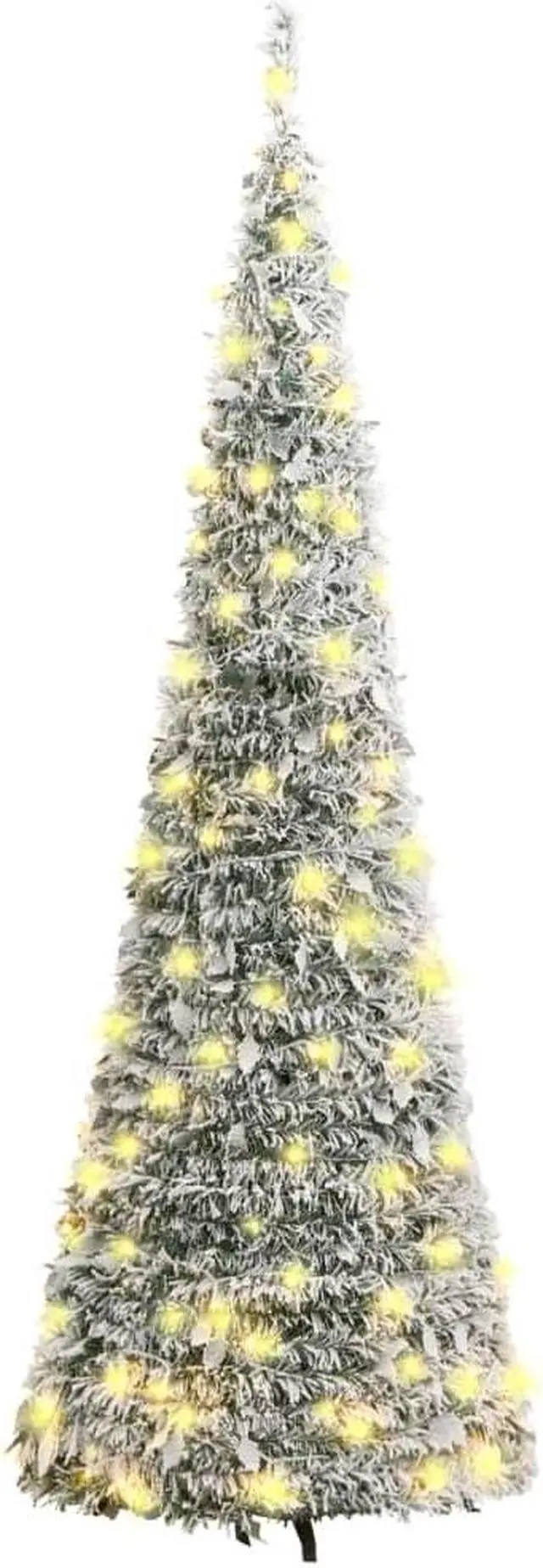 Alt view image 2 of 7 - vidaXL Christmas Tree Outdoor Artificial Xmas Tree Pop-up Flocked Snow 50 LEDs