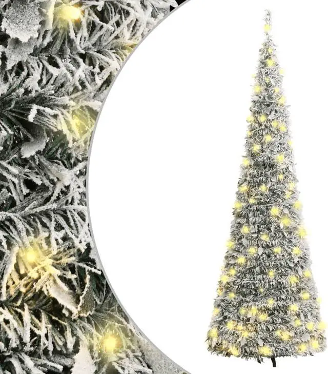 Main image of vidaXL Christmas Tree Outdoor Artificial Xmas Tree Pop-up Flocked Snow 50 LEDs