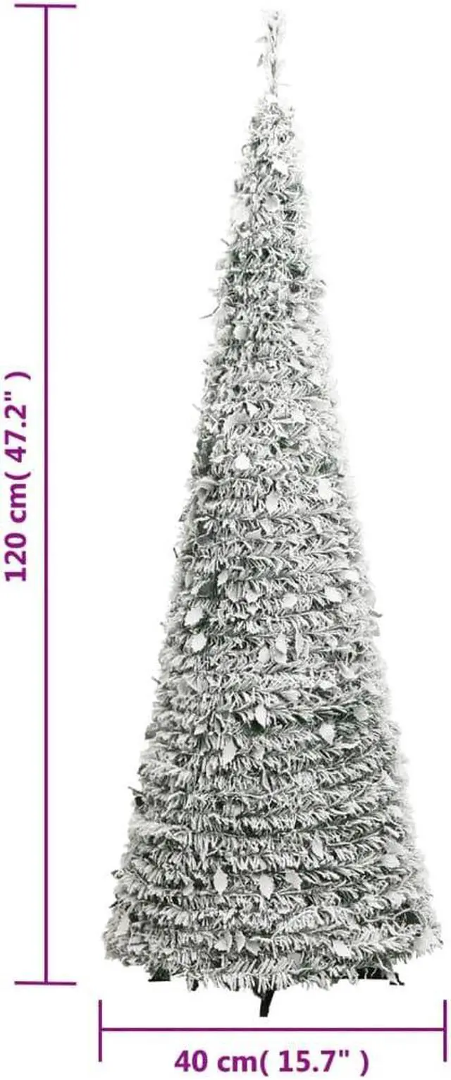 Alt view image 3 of 7 - vidaXL Christmas Tree Outdoor Artificial Xmas Tree Pop-up Flocked Snow 50 LEDs