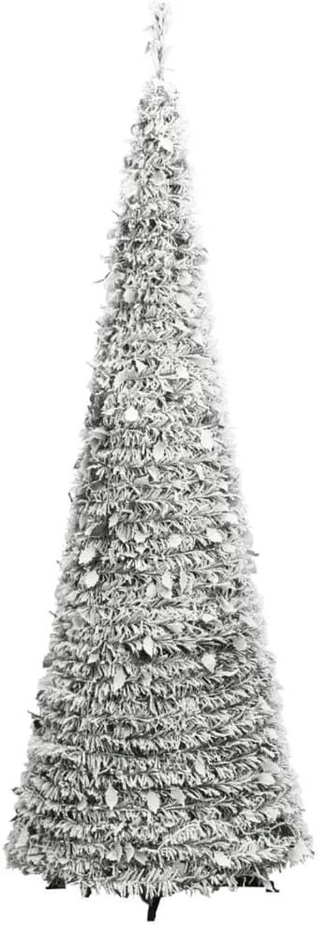 Alt view image 4 of 7 - vidaXL Christmas Tree Outdoor Artificial Xmas Tree Pop-up Flocked Snow 50 LEDs