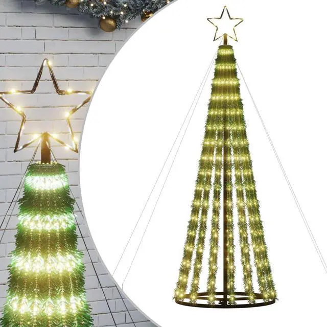 Alt view image 2 of 6 - vidaXL Christmas Tree Light Cone Outdoor Xmas Decoration 275 LEDs Warm White