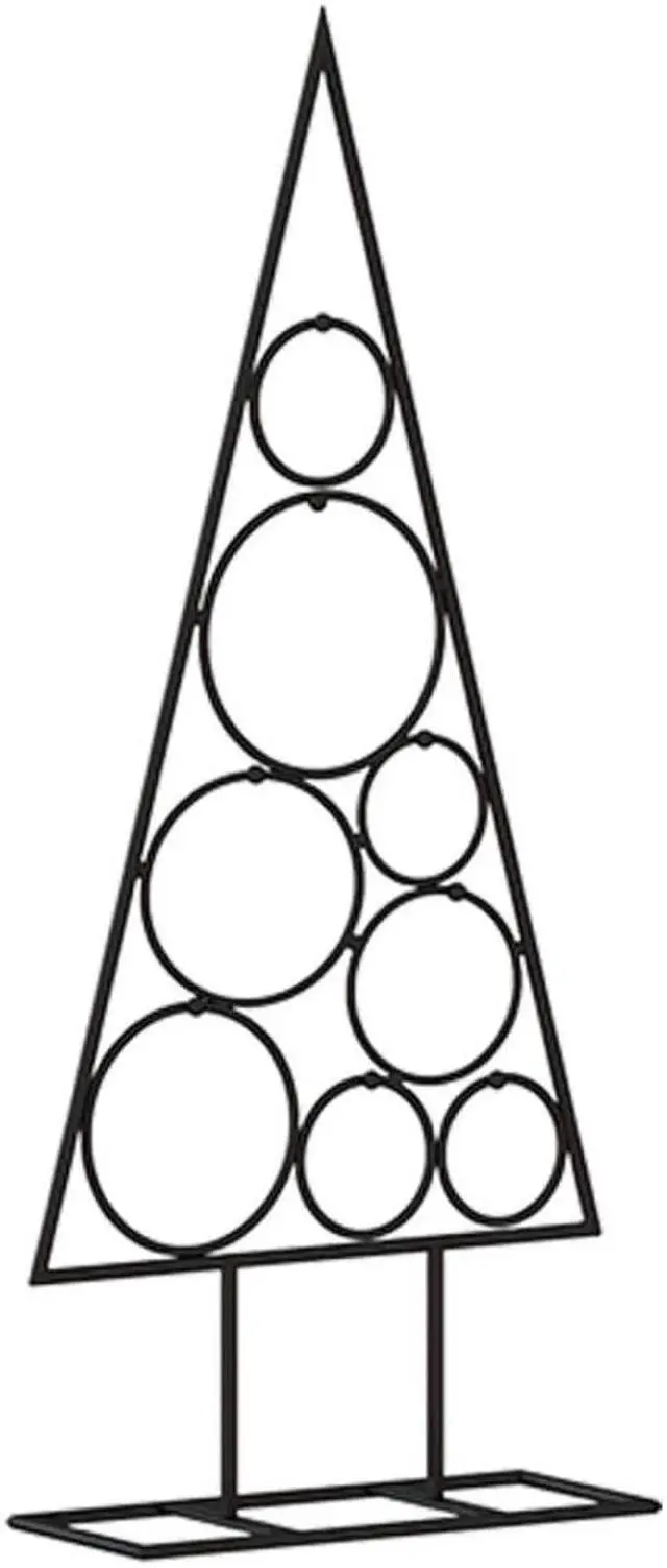 Alt view image 2 of 7 - vidaXL Christmas Tree Modern Metal Ornament Tree Stand for Decoration Black